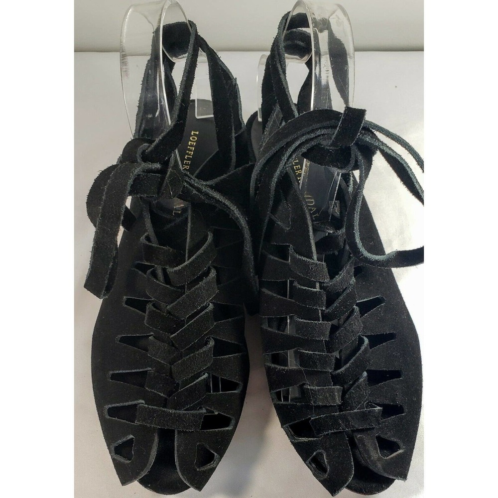 Loeffler Randall Black Suede Strappy Lace 9.5